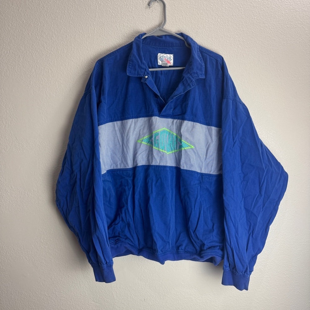 Gotcha Vintage Polo Long Sleeve Pullover Shirt Size XL